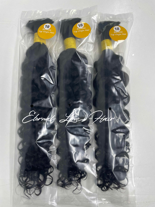 Burmese top virgin Italian wavy bulk hair